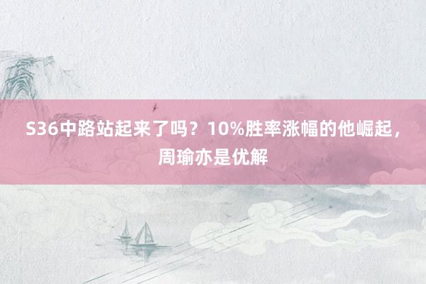 S36中路站起来了吗？10%胜率涨幅的他崛起，周瑜亦是优解